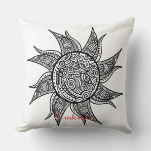 Sun Tattoo Thunder_Cove im Henna-Stil Kissen