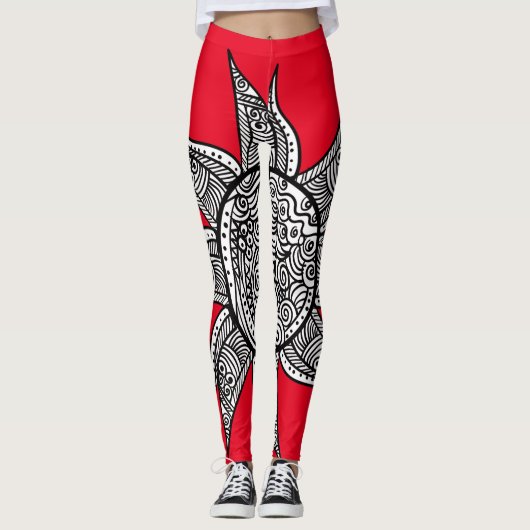 Sun Tattoo Thunder_Cove im Henna-Stil Leggings (Vorderseite)