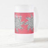 Sun Tattoo Thunder_Cove im Henna-Stil Mattglas Bierglas (VorderseiteRechts)