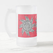 Sun Tattoo Thunder_Cove im Henna-Stil Mattglas Bierglas (Links)