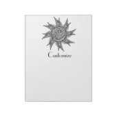 Sun Tattoo Thunder_Cove im Henna-Stil Notizblock (Rotiert)
