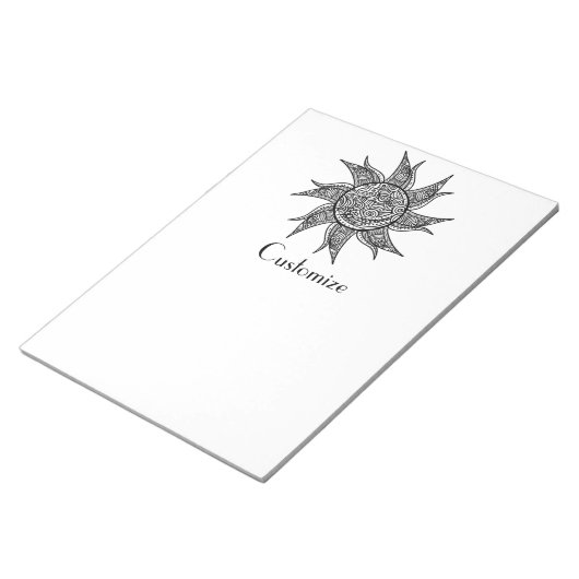 Sun Tattoo Thunder_Cove im Henna-Stil Notizblock (angewinkelt)