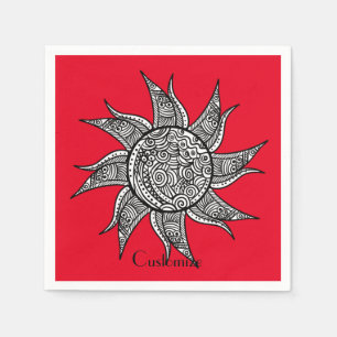Sun Tattoo Thunder_Cove im Henna-Stil Serviette