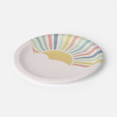 Sun Theme, Rainbow Party, Sonnenschein,  Pappteller (Schrägansicht)