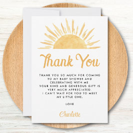 Sun Themed Baby Dusche Vielen Dank Dankeskarte