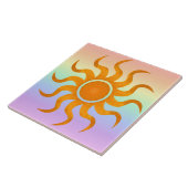 Sun Tile | Pastel Rainbow Large Sun Decorative Fliese (Seite)