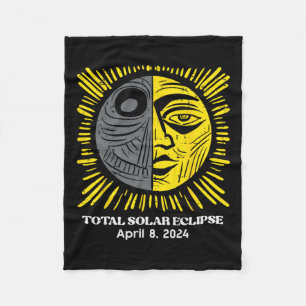Sun Total Solar Eclipse 2024 April 8 Männer Frauen Fleecedecke