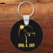 Sun Total Solar Eclipse 2024 April 8 Männer Frauen Schlüsselanhänger (Vorderseite)