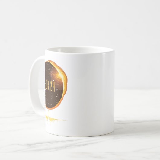 Sun Total Solar Eclipse 2024 Totality 8 April Männ Kaffeetasse (Vorderseite Links)