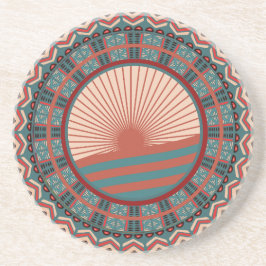 Sun Tribal Mandala Sandstone Untersetzer