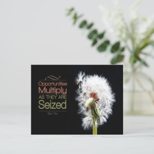 Sun Tzu Inspiration Zitat "Chancen" Postkarte (Stehend Vorderseite)