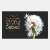 Sun Tzu Inspiration Zitat "Chancen" Rechteckiger Aufkleber (Vorderseite)