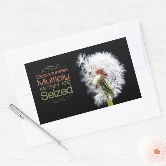 Sun Tzu Inspiration Zitat "Chancen" Rechteckiger Aufkleber (Umschlag)