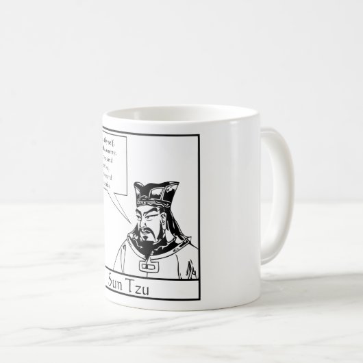 Sun Tzu und Zitat Kaffeetasse (VorderseiteRechts)
