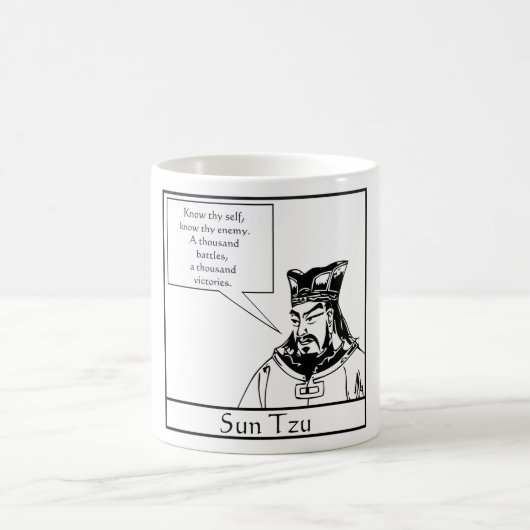 Sun Tzu und Zitat Kaffeetasse (Mittel)