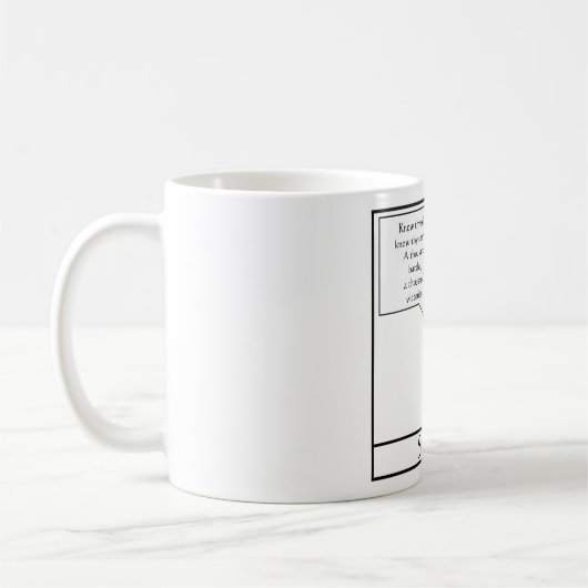 Sun Tzu und Zitat Kaffeetasse (Links)