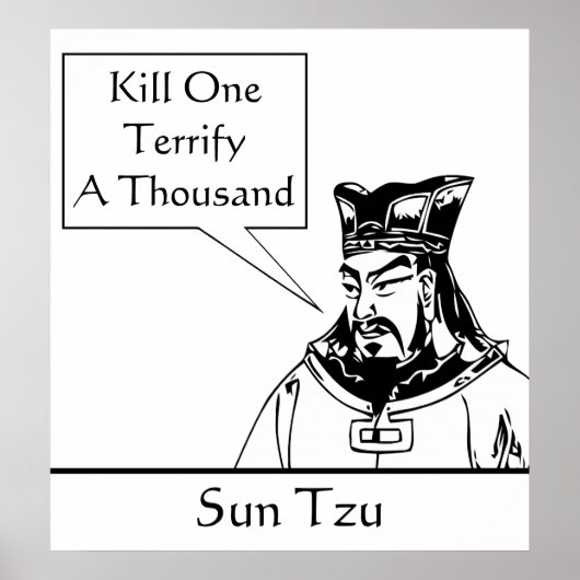 Sun Tzu und Zitat Poster (Vorne)