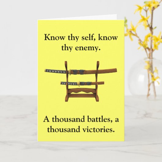 Sun Tzu-Zitat Karte (Gelbe Blume)