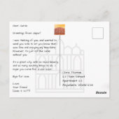 Sun über Hawa Mahal in Jaipur Indien Postkarte (Rückseite)