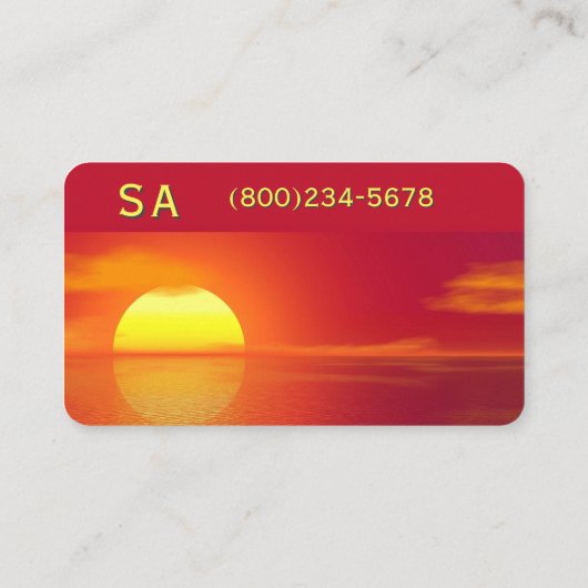 Sun über Ocean Front Business Card setzen Visitenkarte (Rückseite)
