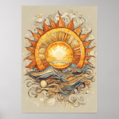 Sun über uns Sun Illustration Print, Poster (Vorne)