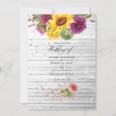 Sun und Burgund Pflaumen Rustikales Hochzeitssembl Einladung (Vorderseite)