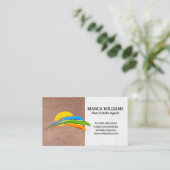 Sun und farbige Pinselstriche | Real Anwesen Agent Visitenkarte (Stehend Vorderseite)