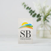 Sun und farbige Pinselstriche Visitenkarte (Stehend Vorderseite)