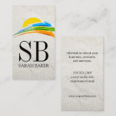 Sun und farbige Pinselstriche Visitenkarte (Vorne/Hinten)