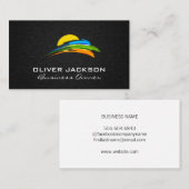 Sun und farbige Pinselstriche Visitenkarte (Vorne/Hinten)