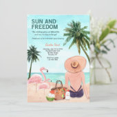 Sun und Freedom Retirement Party Einladung (Stehend Vorderseite)