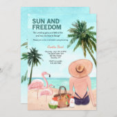 Sun und Freedom Retirement Party Einladung (Vorne/Hinten)