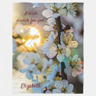 Sun und japanische Aprikosen-Blume Fleecedecke