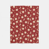 Sun und Mond auf Rot Fleecedecke (Vorderseite)