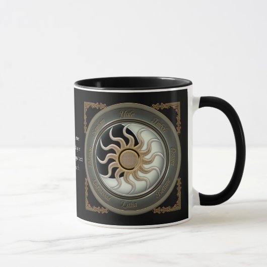 Sun und Mond-heidnisches Rad-personalisierte Tasse (Rechts)