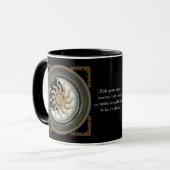 Sun und Mond-heidnisches Rad-personalisierte Tasse (Vorderseite Links)