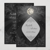 Sun und Mond-Liebe - klassische Hochzeitseinladung Einladung (Vorne/Hinten)