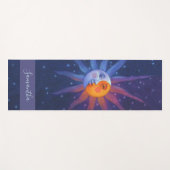 Sun und Mond-mit Monogramm Name Yogamatte (Vorderseite (Horizontal))