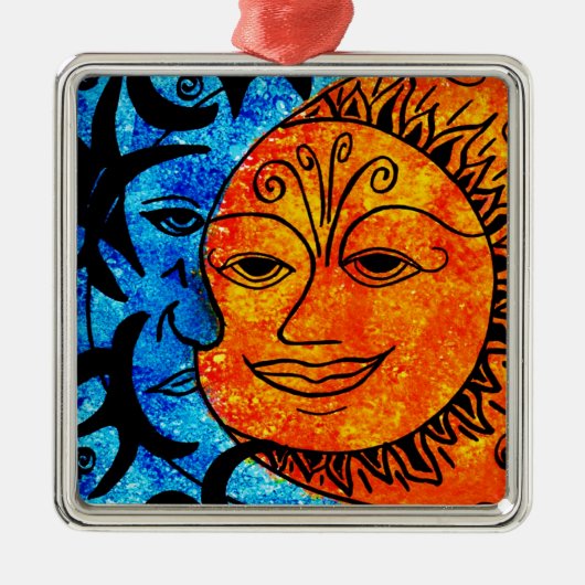 Sun und Mond Ornament Aus Metall (Vorne)