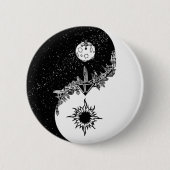 Sun und Mond Yin Yang Knopf Button (Vorderseite)