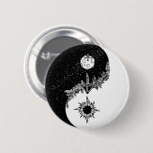 Sun und Mond Yin Yang Knopf Button (Vorne & Hinten)