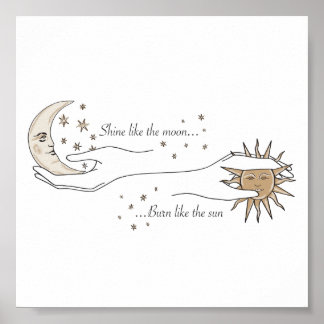 Sun- und Mondplakat Poster