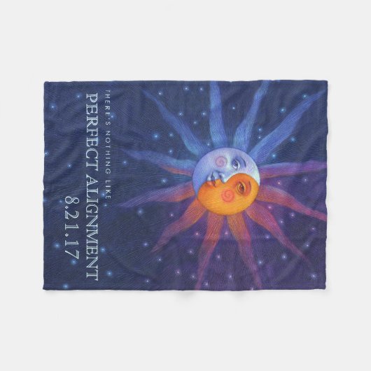 Sun und Moon Eclipse Perfect Alignment Fleecedecke (Vorderseite (Horizontal))