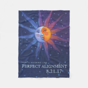 Sun und Moon Eclipse Perfect Alignment Fleecedecke