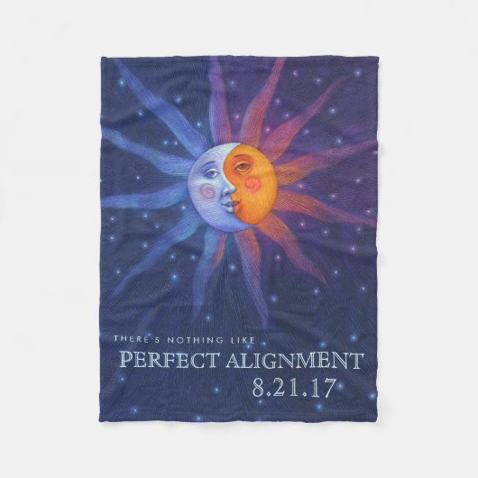 Sun und Moon Eclipse Perfect Alignment Fleecedecke (Vorderseite)