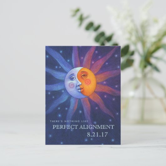 Sun und Moon Eclipse Perfect Alignment Postkarte (Stehend Vorderseite)