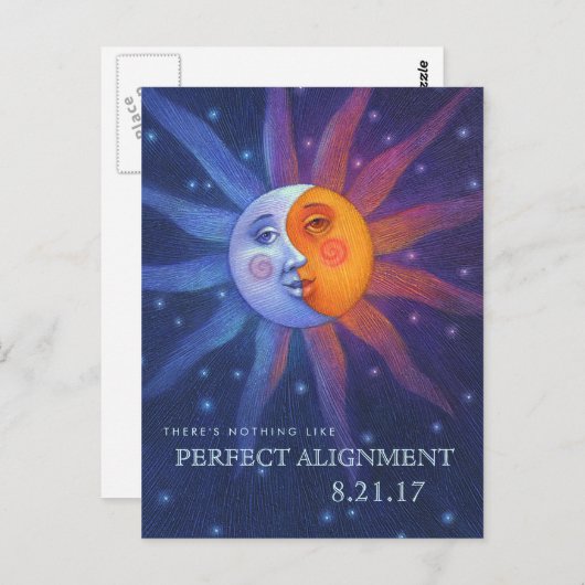 Sun und Moon Eclipse Perfect Alignment Postkarte (Vorne/Hinten)