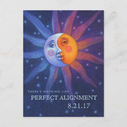 Sun und Moon Eclipse Perfect Alignment Postkarte (Vorderseite)