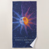 Sun und Moon Eclipse Perfect Alignment Strandtuch (Vorderseite)