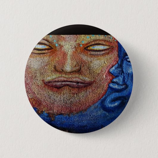 Sun und Moon Face Graffiti Button (Vorderseite)